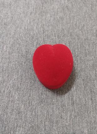 Футляр "сердце" для ювелирных украшений бархатный коробочка шкатулка подарочная