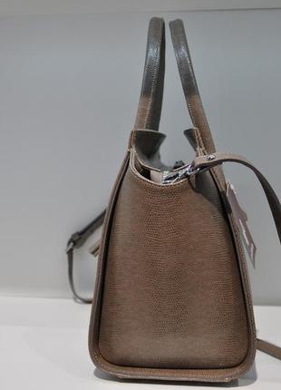 Кожаная сумка женская классическая с тиснением под рептилию 1803-10623 фото