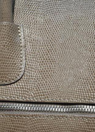 Кожаная сумка женская классическая с тиснением под рептилию 1803-10624 фото