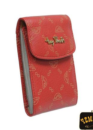 Визитница кожаная luxury 1703 rosso красный tony perotti