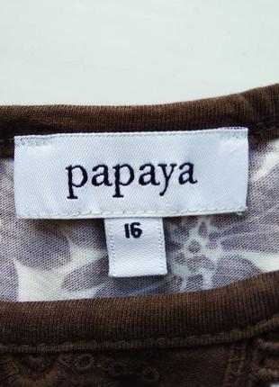 Романтичная хлопковая летняя блуза papaya свободного кроя/блузка коттон с коротким рукавом в принт8 фото