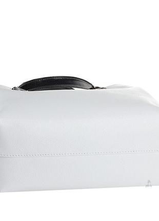 Кожаная сумка женская белая "под ящерицу" assa 995м