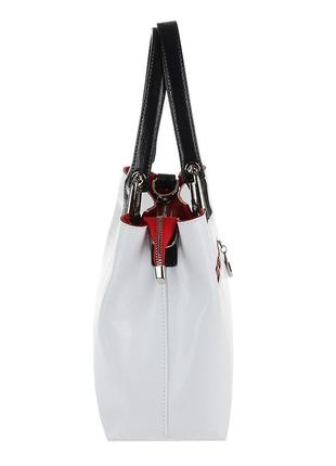Кожаная сумка женская белая "под ящерицу" assa 995м3 фото