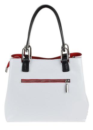 Кожаная сумка женская белая "под ящерицу" assa 995м