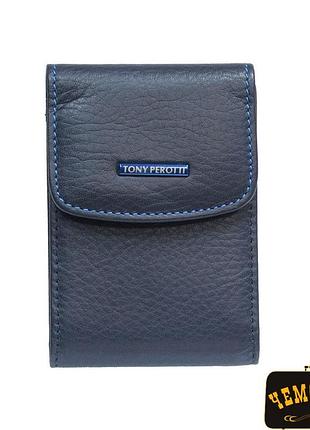Кредитница кожаная newcontatto 1703 navy синий tony perotti