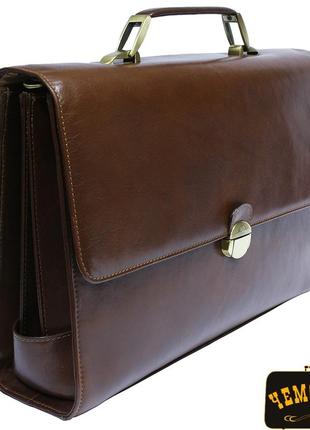 Портфель шкіряний tony perotti italico 7010 cognac коньячний