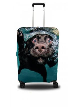 Чехол для чемодана coverbag собака m принт 0409