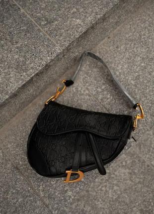 Christian dior saddle black logo