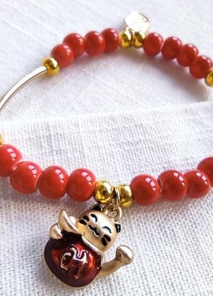 Браслет "котик  удачи"