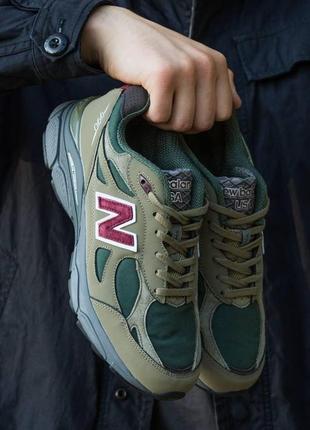 Мужские кроссовки new balance 990 v3 x teddy santis green purple 40-41-42-43-44-454 фото