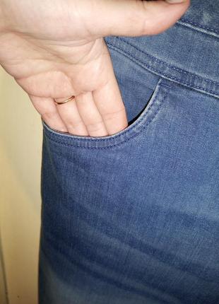 Супер-стрейч,джинсовая юбка с карманами и разрезом,большого размера,sustainable5 фото