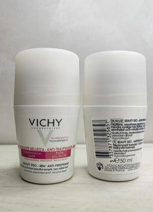 Vichy дезодорант ролик beauty anti-transpirant 48h замедление роста волос
