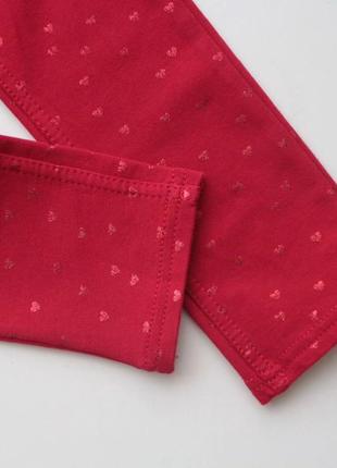 Стрейчевые трикотажные штанишки в сердечки h&amp;m 4-5 лет3 фото