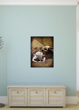 Картина на холсте 60х80 см кофейные зерна и чашечка (pp20218o6)2 фото