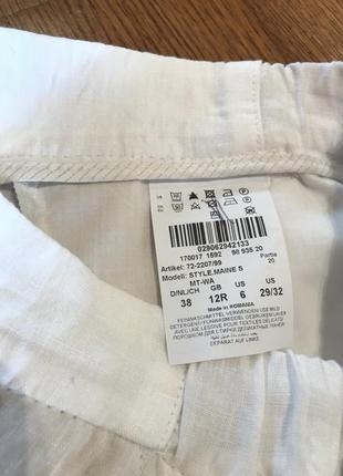 Новые свободные белые льняные брюки , р. 38-403 фото