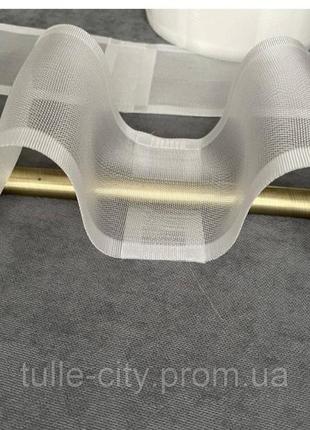 Шторная люверсная тесьма, шторная лента широкая прозрачная на метраж, тесьма для тюли тесьма3 фото