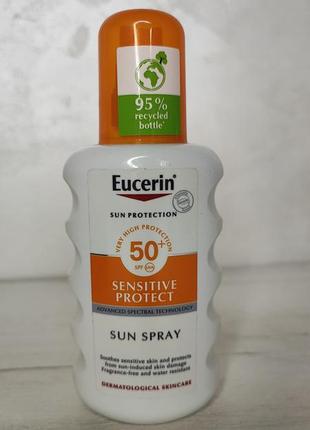 Солнцезащитный спрей eucerin sensitive protect spf 50+ 200 мл