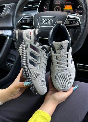 Женские кроссовки adidas marathon tr 26 адидас серые с черным спортивным с резиновым протектором