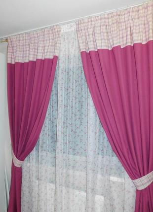 Рожеві штори в стилі прованс2 фото