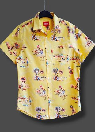 Мужская хлопковая рубашка гавайка williamsburg.2 фото