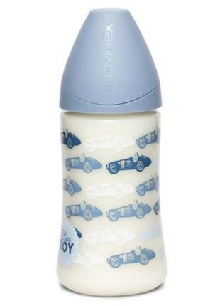 Бутылочка для кормления suavinex истории малышей 270 мл, голубая (304383)2 фото