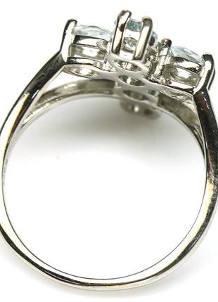Кольцо серебро 925 натуральный аквамарин3 фото