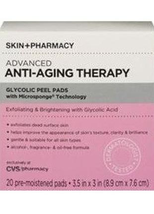 Пилинг салфетки skin+pharmacy advanced anti-aging therapy glycolic peel pads (поштучно или упаковка)3 фото