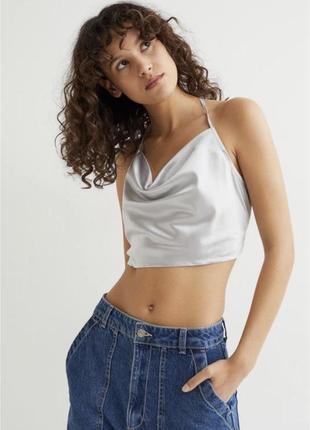 Атласный топ h&m