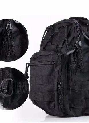 Рюкзак сумка тактическая b14 oxford 600d, черный + подарок мультитул8 фото