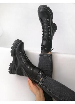 Кожаные зимние ботинки