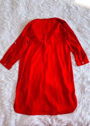 Яркое красное атласное платье mango7 фото
