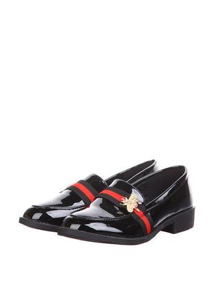 Туфли женские  чёрные искусственный лак китай  girnaive - размер 40 (26 см)  (модель: gg-841)
