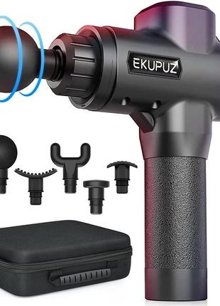 Массажный пистолет ekupuz, мышечный массажный пистолет для глубокой ткани 6 массажных головок