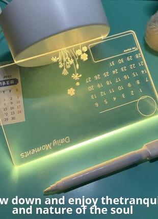 3d акриловая светодиодная лампа-ночник, доска для заметок с календарем, отличный подарок