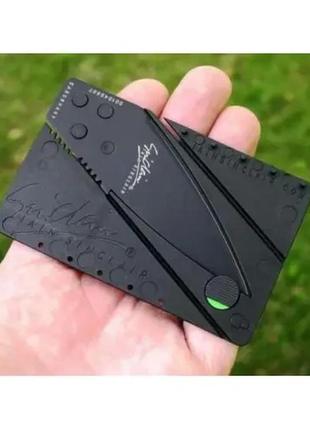 Карманный нож cardsharp "нож кредитка - визитка" - черный: компактный и удобный инструмент1 фото