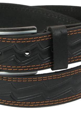 Мужской кожаный ремень под джинсы skipper 1100-38 черный 3,8 лучшая цена