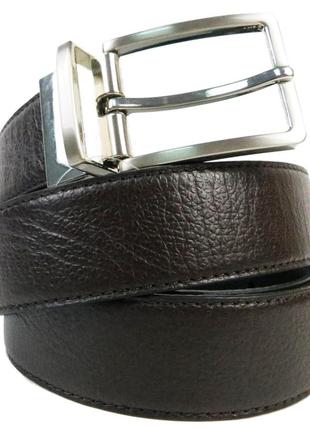 Двухсторонний мужской кожаный ремень для брюк boccaccio темно-коричневый лучшая цена