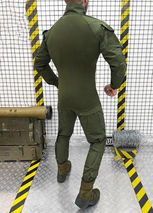 Міцний чоловічий костюм endurance убакс + штани з наколінниками та налокітниками у комплекті / польова форма олива розмір m3 фото