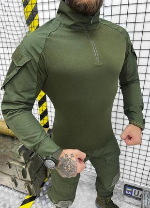 Міцний чоловічий костюм endurance убакс + штани з наколінниками та налокітниками у комплекті / польова форма олива розмір m4 фото