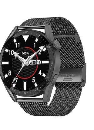 Мужские наручные смарт часы smart watch no.1 dt3 max metal с микрофоном и беспроводной зарядкой (черный)