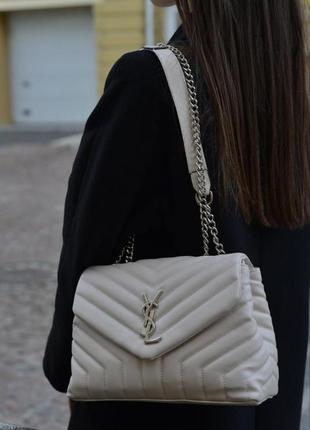 Женская сумочка молочного цвета  ives saint laurent2 фото