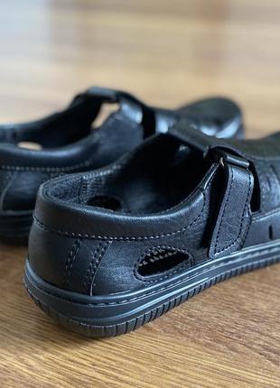 Мужские сандалии черные летние прошитые (код 8431)4 фото