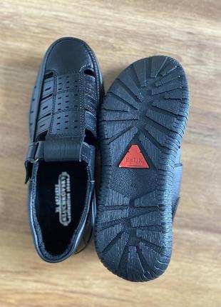 Мужские сандалии черные летние прошитые (код 8431)8 фото