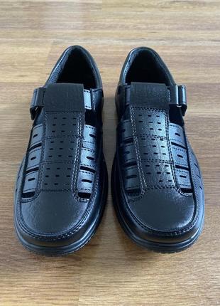 Мужские сандалии черные летние прошитые (код 8431)7 фото