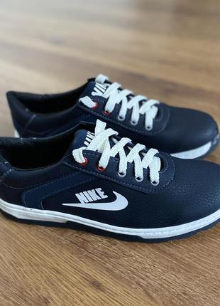 Туфлі чоловічі підліткові спортивні сині прошиті зручні ( код 5210 )