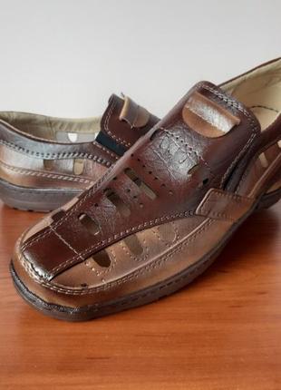 Туфли мужские летние коричневые (код 719)