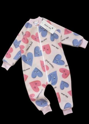 Комбінезон (ромпер) "серденько", фліс тм "merry bee" (комбінезони всесезон)