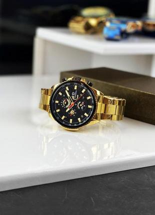 Мужские наручные механические часы с автоподзаводом forsining 6909 gold-black4 фото