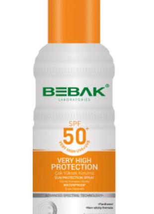 Сонцезахисний спрей spf 50+ bebak, 150 мл