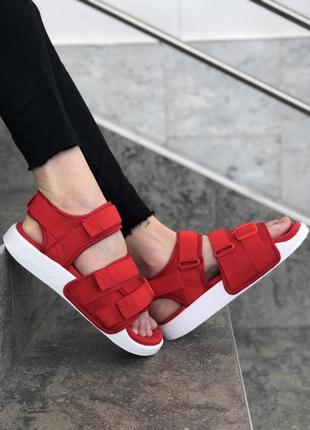 Adidas adilette sandal red white7 фото